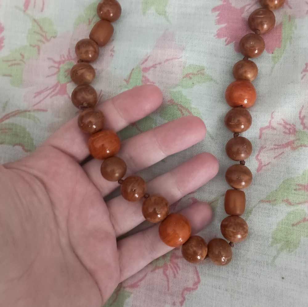 Vintage Anthro Brown Wood Beaded Necklace Bundle - Picture 8 of 8